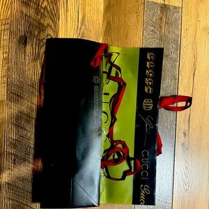 Authentic Green Gucci Shopping  Bag With Shipping Ribbon
